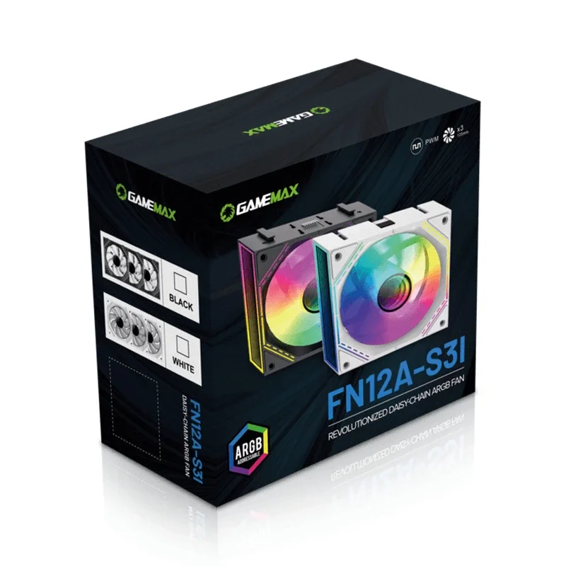 KIT FANS GAMEMAX FN12A-S3I BLACK ARGB