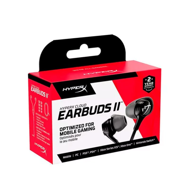 EARBUDS HYPERX CLOUD II BAJO PERFIL BLACK MIC