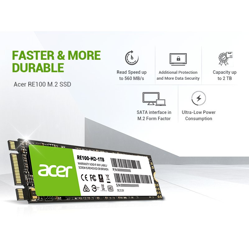 UNIDAD DE ESTADO SOLIDO M.2 ACER RE100 512GB SATA