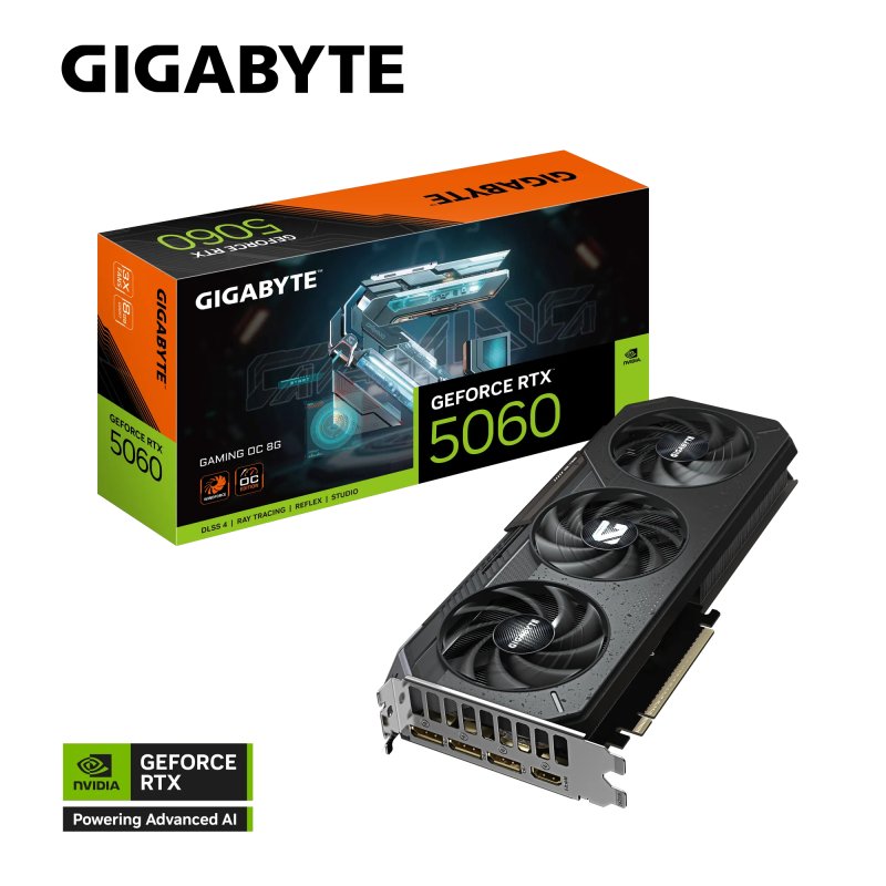 TARJETA GRAFICA GIGABYTE GAMING OC RTX 5060 8GB OC 3 FAN