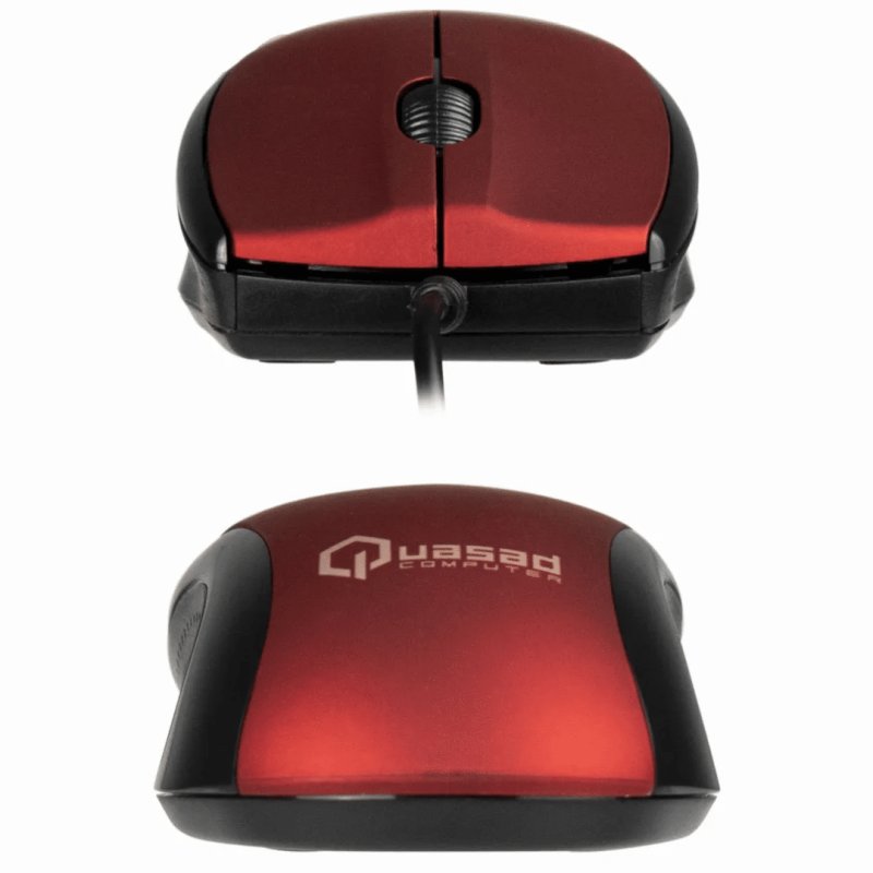 MOUSE QUASAD QM-703U ALAMBRICO RED